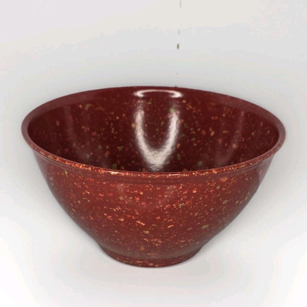 Vintage Rachel Ray Red Confetti Garbage Bowl Melamine Speckled MixingBowl 10"